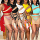Sexy Mesh Patchwork Transparent Bikini Swimwear 3pcs Sets NY-2787