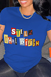 Causal Letter Printed Women Loose Large Size T-shirts DN-N8020S40