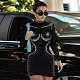 Black Hot Drilling Long Sleeves Bodycon Mini Club Dress BLG-3613269