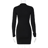Black Hot Drilling Long Sleeves Bodycon Mini Club Dress BLG-3613269