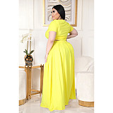 Large Size 5XL Women Solid Color Cross Strap Skirt 2 Pieces Sets ASL-7025
