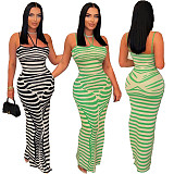 Sexy Print Backless Spaghetti Strap Maxi Dress BN-9433
