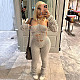 Solid Color Woolens Halter Hollow Out Backless Jumpsuits MXXB-K23JP291
