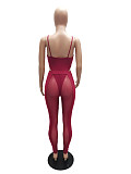 Sexy Mesh Patchwork Nightclub Two Pieces Sets HXZY-0104