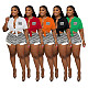 Casual Two Pieces Sets Girls Crop T-shirt And Stripes Shorts XRB-10022