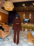 Casual 2 Pieces Sets Girls Long Sleeves Crop Top And Long Pants YD-8767