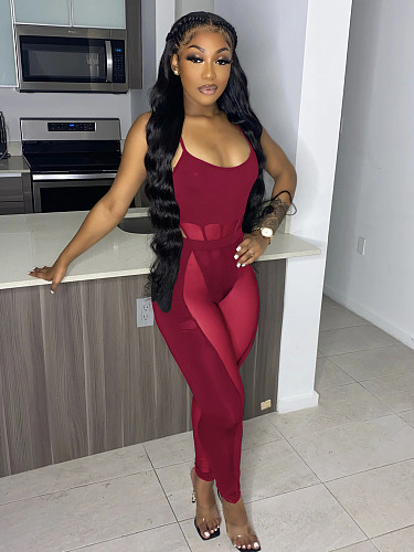 Sexy Mesh Patchwork Nightclub Two Pieces Sets HXZY-0104