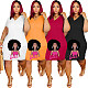 Casual Women V-neck Short Sleeves Print Midi Dresses WA-008330