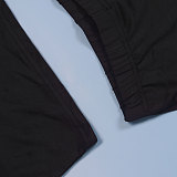 Black Straps Crop Top And Flared Pants 2 Pieces Sets NY-2806