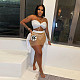 Sexy Mesh Patchwork Strapless Transparent 3 Pieces Sets NY-2803