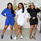 Solid Long Sleeve T-shirt Tops Biker Shorts Tracksuit BN-9409
