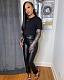 Women Black PU Leather Lace-up Middle Waist Pencil Pants LSL-0029