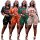 Sporty 2 Pieces Set Women Tie-dye Round Neck T-shirt With Shorts OQ-0229