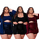 Sequins Patchwork Blazer Mini Skirts 3 Piece Set PINH-13297