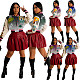 Women Prints Thread Patchwork Buttons Fashion Baseball Jackets JR-3743