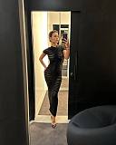 Fashion Ladies Round Collar Short Sleeves Slim Knitted Long Dress ZS-0290