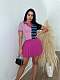 Fashion Sporty Color Matching Sweater With Pleated Short Skirt 2 Pieces Set LA-3339