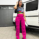 Stylish Casual Women's Solid Color Multi-pocket Cargo Pants ZS-0617
