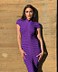 Fashion Ladies Round Collar Short Sleeves Slim Knitted Long Dress ZS-0290