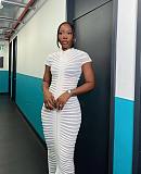 Fashion Ladies Round Collar Short Sleeves Slim Knitted Long Dress ZS-0290