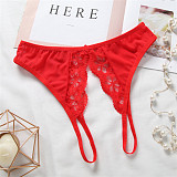 Women Low Waist Transparent Lace Open Crotch Temptation Sexy Thong RS-3022