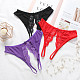 Women Low Waist Transparent Lace Open Crotch Temptation Sexy Thong RS-3022