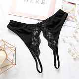 Women Low Waist Transparent Lace Open Crotch Temptation Sexy Thong RS-3022
