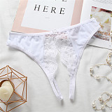 Women Low Waist Transparent Lace Open Crotch Temptation Sexy Thong RS-3022
