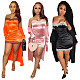 Sexy Suede Casual Home Dress Two-piece Set TR-1095