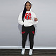Fashion Print Hoodies And Sporty Pants Plus Size 5XL 2 Pieces Set DN-N8222L40