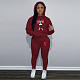 Plus Size 5XL Women Print Hoodies And Leisure Pants 2pcs Set DN-N8999J22