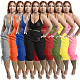 Casual Women Straps Vest With Capri Pants Suits OQ-0242