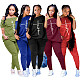 Leisure Women Off Shoulder Tops And Long Pants 2pcs Plus Size Sets OQ-0238