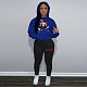 Large Size 5XL Women Print Hoodies And Casual Pants Two-piece Set DN-N8222L37