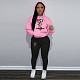 Women Printed Hoodies And Leisure Pants Plus Size 2pcs Set DN-N8222J10A