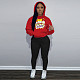 Women Printed Hoodies And Leisure Pants Large Size 2 Pieces Set DN-N8222R15