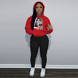 Women Printed Hoodies And Pants Large Size Two Pieces Suit DN-N8222C13