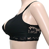 Black Lace Patchwork Sexy Shorts Two-piece Sets SH-390357