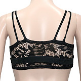 Black Lace Patchwork Sexy Shorts Two-piece Sets SH-390357