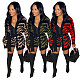 Knitted Leopard Sweater Cardigan Jacket and Shorts Set TR-1222