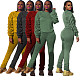 Casual Women Puff Sleeves Solid Color Two Pieces Suits XT-8132