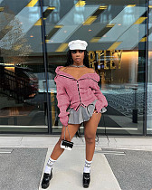 Fashion Women Irregular Long Sleeves Knitted Cardigan XT-8212