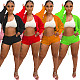 Trendy Women Knitted Turn-down Collar Two-piece Set CM-8695