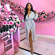 Women Stripes Long Sleeves Long Blouse Dress WDS-230941