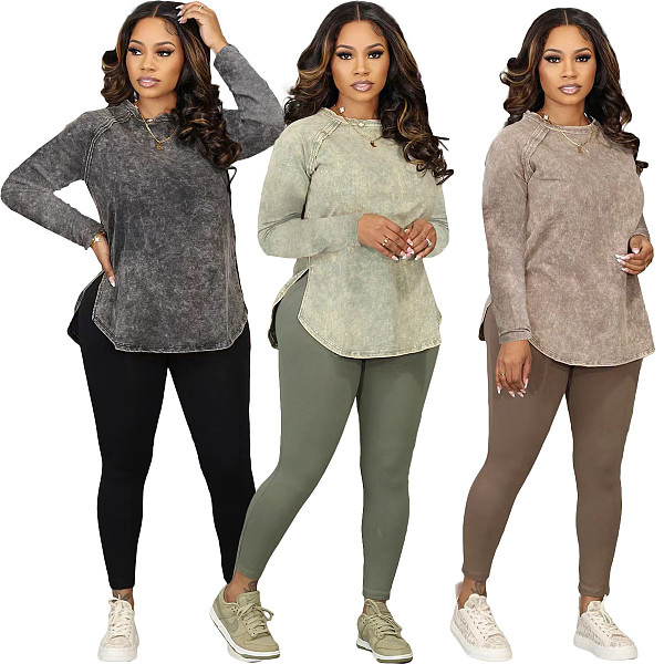 Women Short Sleeves Sporty Casual 2 Pieces Set WA-77630