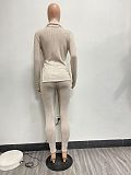 Solid Color Turtleneck Wool Striped Casual Fashion Suit NIYA-8148