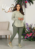 Women Short Sleeves Sporty Casual 2 Pieces Set WA-77630