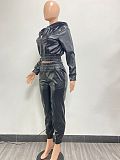 Women PU Leather Casual Two Piece Sets NIYA-8149
