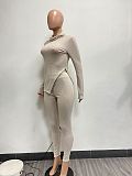 Solid Color Turtleneck Wool Striped Casual Fashion Suit NIYA-8148