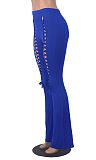 Sexy Hollow Out Solid Color Flared Long Pants HXZY-0302